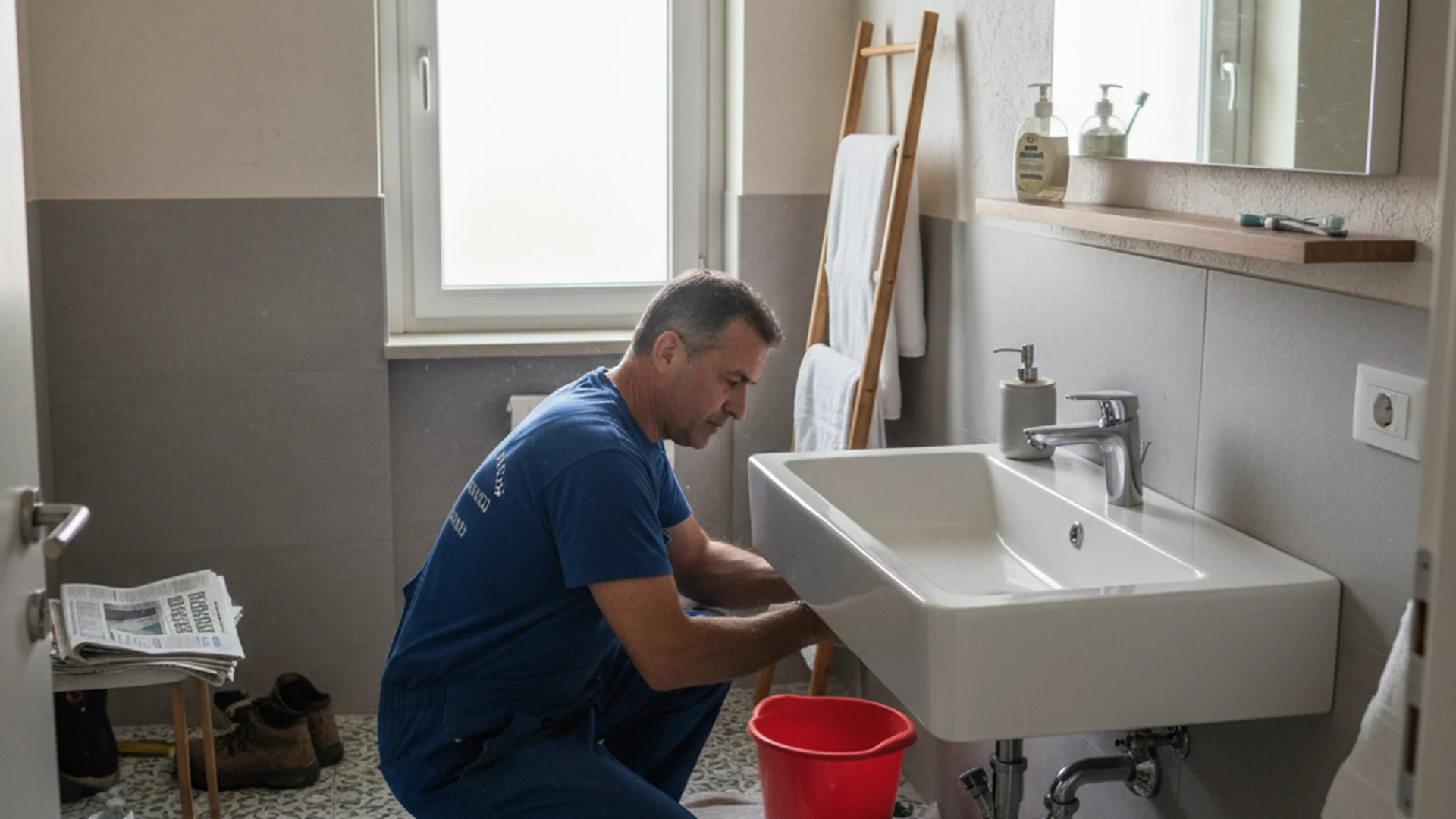 Idraulico professionista al lavoro a Lodi